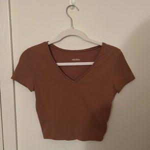 Burnt Orange V-Neck shirt (small)